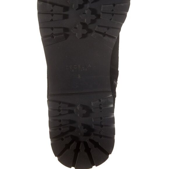 NEW CECELIA NEW YORK Chocolate Suede Misunderstood Chain Boots Black 864tn - Picture 6 of 6